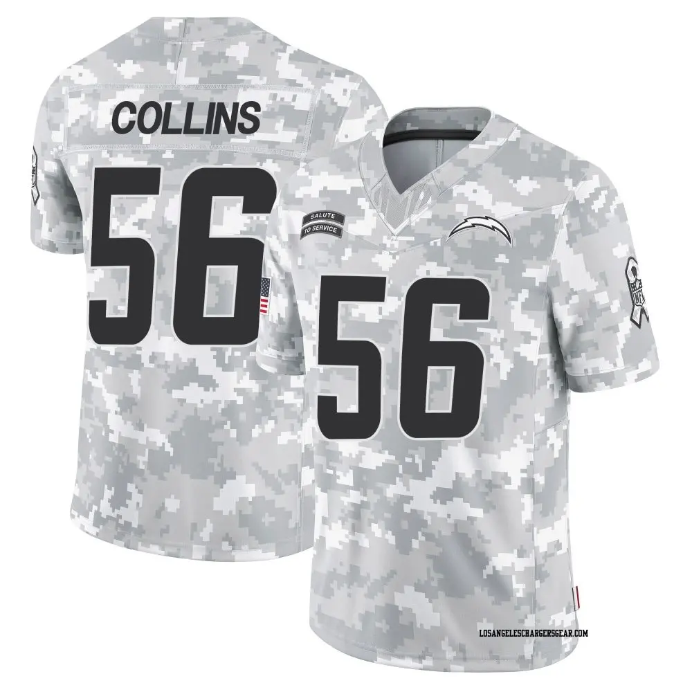 Limited Arctic Camo Men's Chris Collins Los Angeles Chargers 2024 Salute to Service Jersey