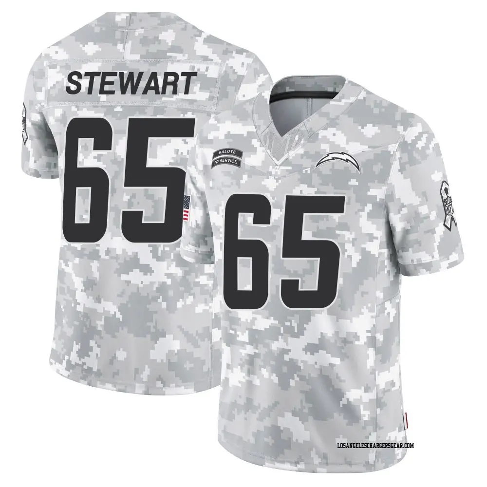 Limited Arctic Camo Men's Corey Stewart Los Angeles Chargers 2024 Salute to Service Jersey