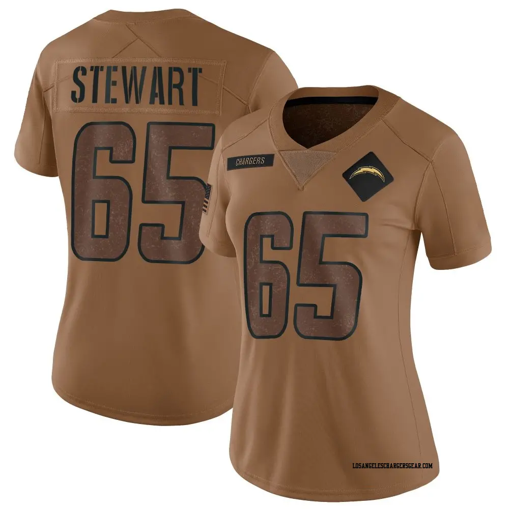 Limited Brown Women's Corey Stewart Los Angeles Chargers 2023 Salute To Service Jersey