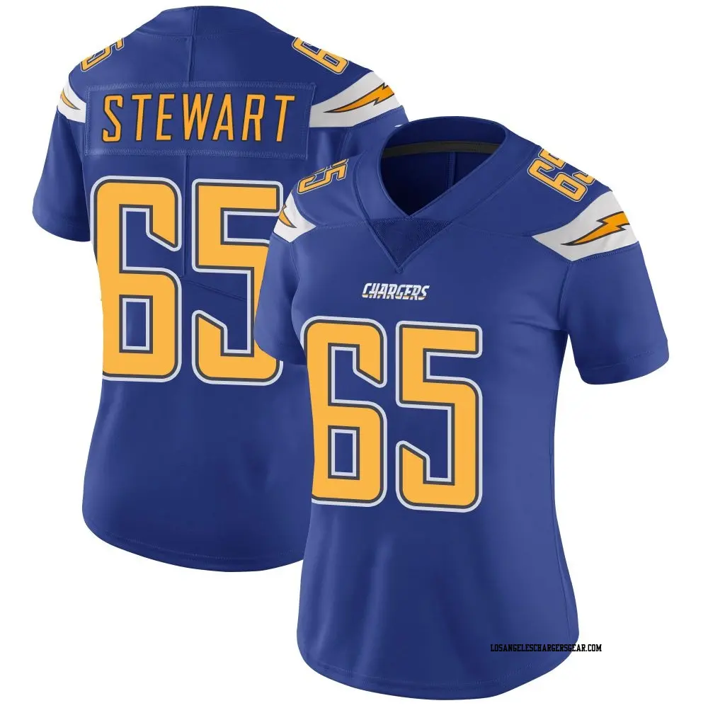 Limited Royal Women's Corey Stewart Los Angeles Chargers Color Rush Vapor Untouchable Jersey